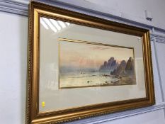 W. Heath, watercolour, Beach scene, 81cm x 51cm