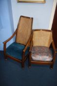 Two canework nursing chairs