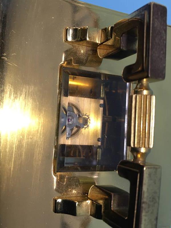 A good quality Matthew and Norman carriage clock, with strike action - Image 7 of 14