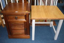 Bedside cabinet and square top occasional table