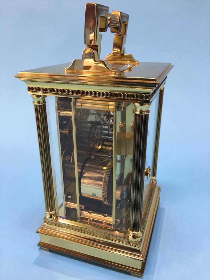 A good quality Matthew and Norman carriage clock, with strike action - Image 3 of 14