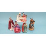 Four Royal Doulton figures and a Royal Worcester figure (5)