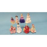 Eight small Royal Doulton figures