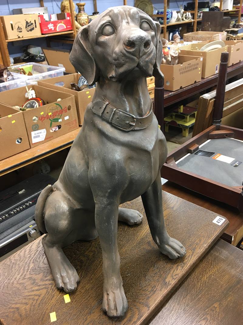 Model of a seated Labrador