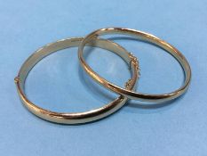 A 9ct gold bangle and one other, 16.4g