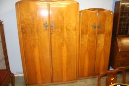 Two walnut wardrobes