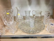 Assorted cut glass