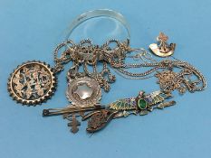 Bag of silver jewellery etc.