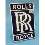 A cast Rolls Royce sign