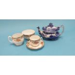 A Royal Albert tea service and a blue and white Maling tea pot
