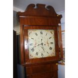 An oak cased long case clock, by S. Kellett Bredbury, with painted dial, 8 day movement and two