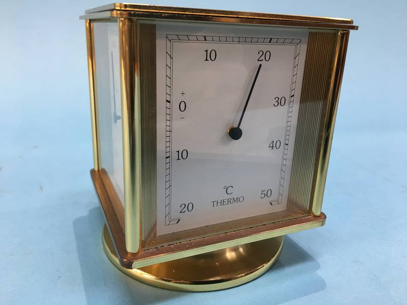 A Sewills of Liverpool, revolving square four glass clock, with clock, Hygo, thermometer and - Image 10 of 10