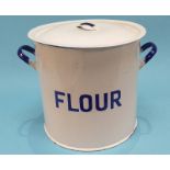 Enamelled flour bin