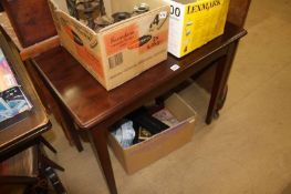 Reproduction mahogany drop flap table, with single drawer