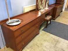 A pair of modern 'G' Plan chests of drawers and a dressing table