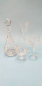 A suite of Waterford style crystal glassware, after Jasper Conran, 'Aura 2 pattern' (14)