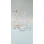 A suite of Waterford style crystal glassware, after Jasper Conran, 'Aura 2 pattern' (14)