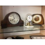 Two mantle clocks and an Anniversary clock