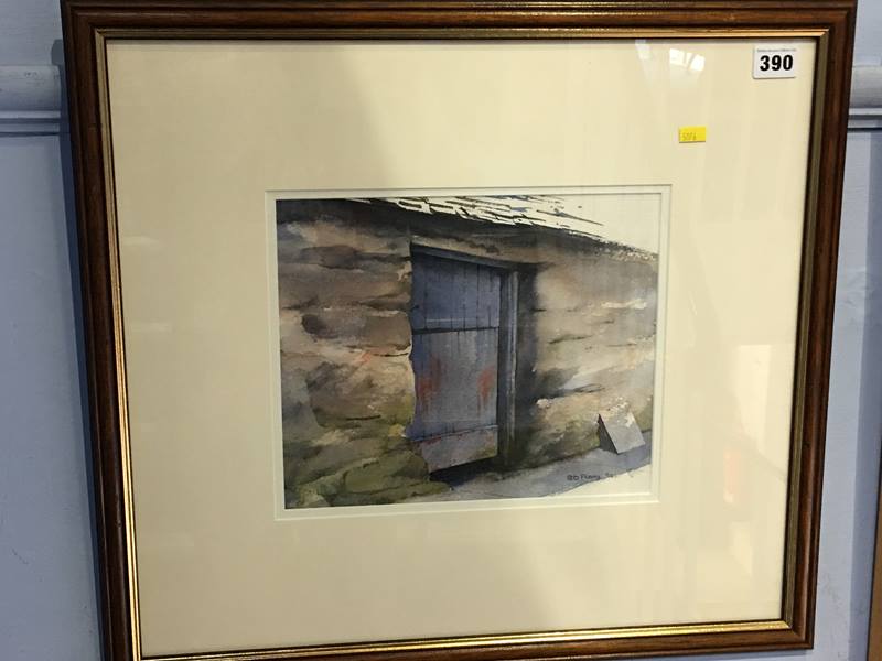 Two watercolours, by Rod Priory, 'Les's Stable Door' and a mountain scene - Image 2 of 4