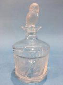 A Lalique Hulotte decanter, boxed