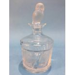 A Lalique Hulotte decanter, boxed