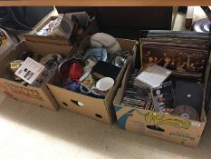 Four boxes of assorted, including CDs