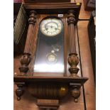 Walnut cased wall clock