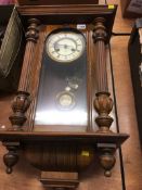 Walnut cased wall clock