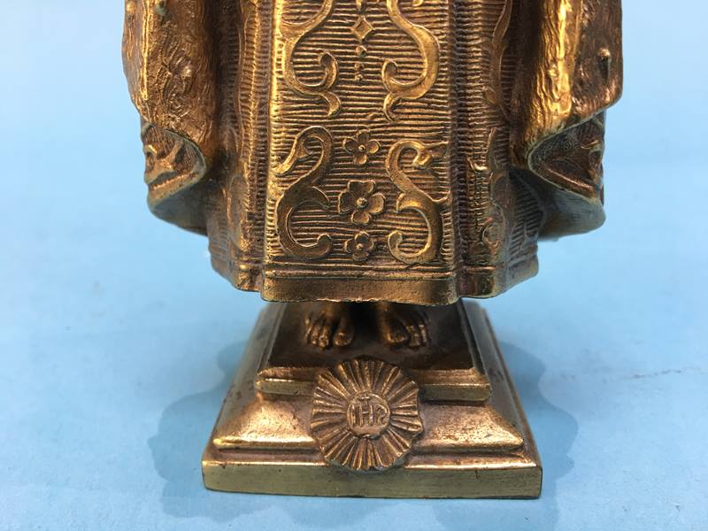 A small brass religious figure, 19cm height - Image 5 of 8