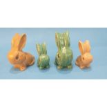 Four Sylvac rabbits