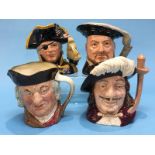 Four Royal Doulton character jugs