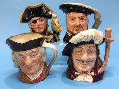 Four Royal Doulton character jugs