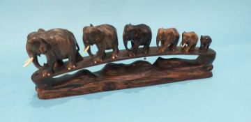 A carved wood Elephant chain