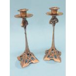 A pair of Art Nouveau design candlesticks, 26cm height