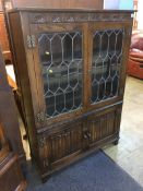 Oak linenfold bookcase