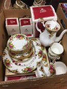 Box of Royal Albert Old Country Rose tea china etc.