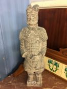 Cast figure of a Chinese warrior