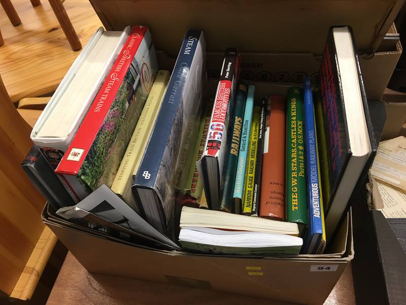 Box of railway books