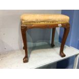 Carved oak footstool