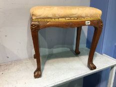 Carved oak footstool