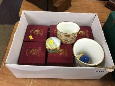 Collection of enamelled trinket pots etc.