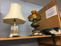 Wool wall hanging and two lamps