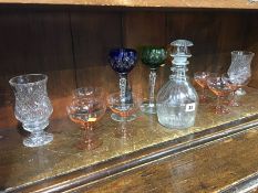 Decanter, hock glasses etc.