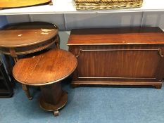 Two occasional tables and a blanket box