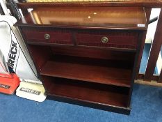 Reproduction mahogany open bookcase