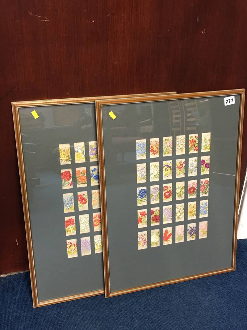 Two sets off framed and mounted silk cigarette cards - Image 2 of 2