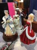 Various figures including Royal Doulton 'Holiday Barbie'