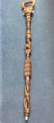 Carved African walking cane