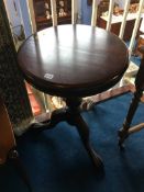 Reproduction mahogany tripod occasional table