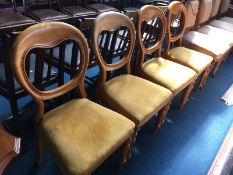 Set of four Edwardian balloon back dining chairs